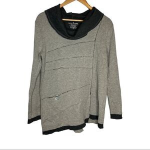 Neon Buddha Waffle Knit Cowl Neck Sweater Gray Women's size XS